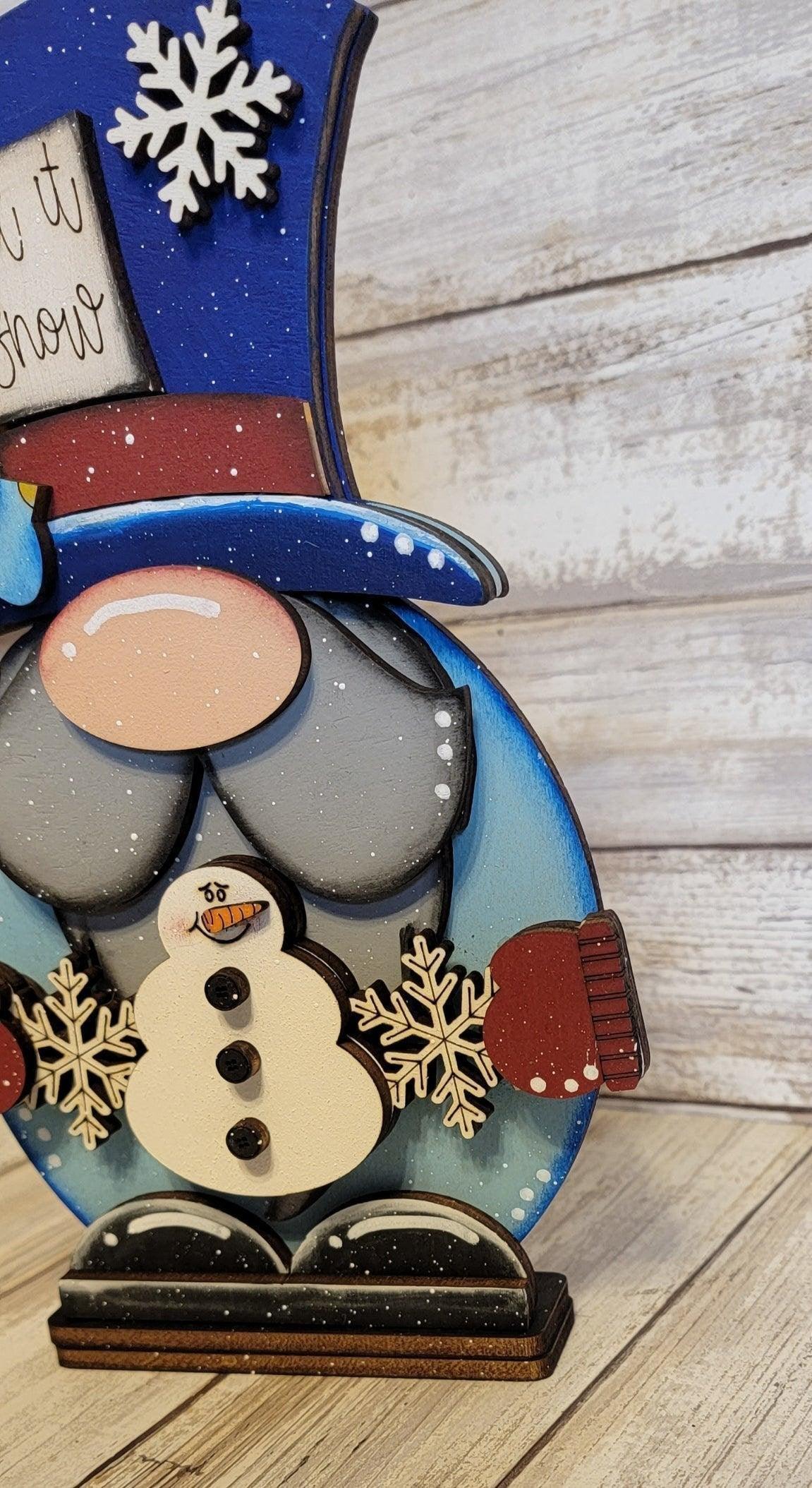 Christmas Winter Gnome with Snowman - RusticFarmhouseDecor