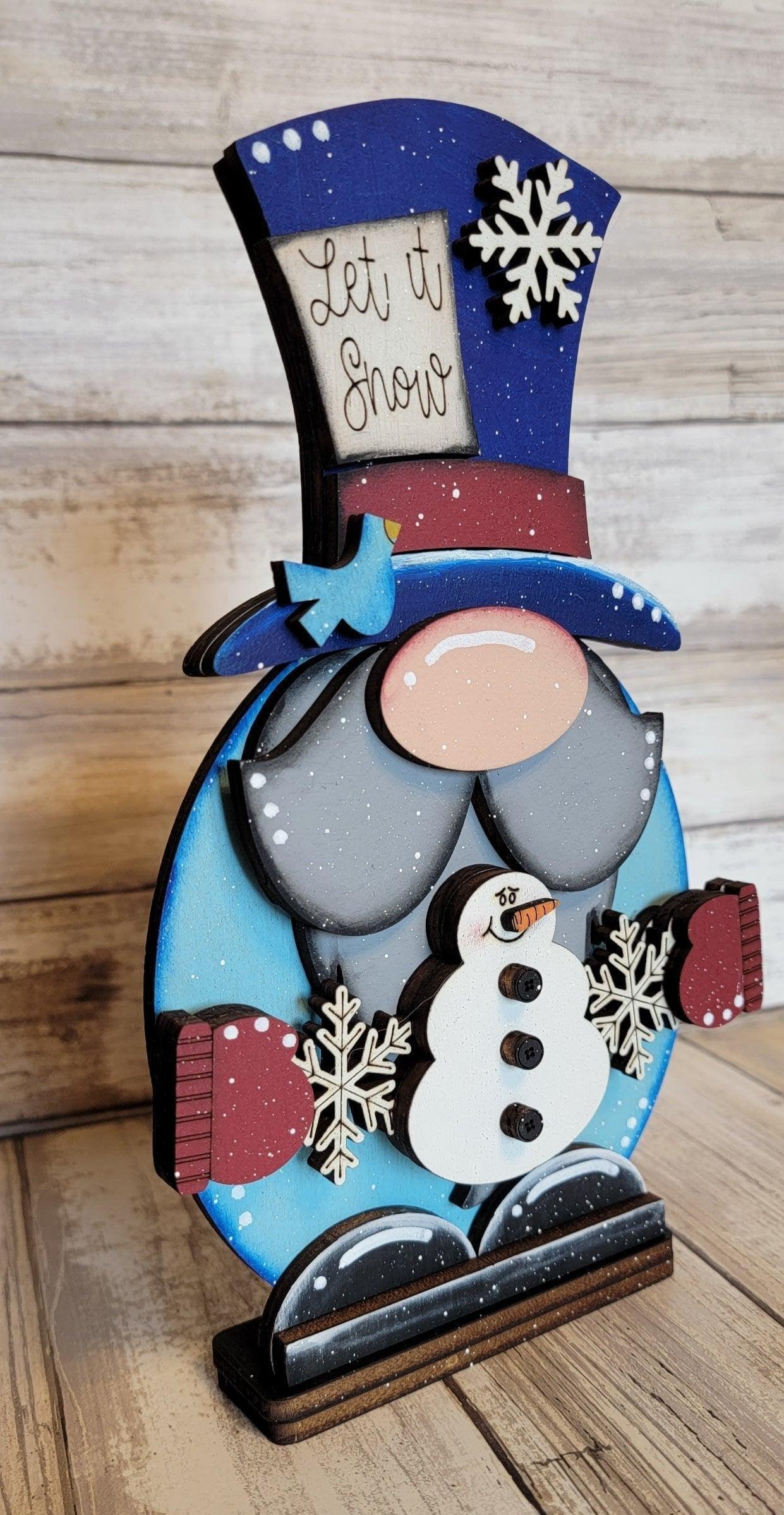 Christmas Winter Gnome with Snowman - RusticFarmhouseDecor