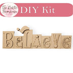 Chunky Believe Wood Block Shelf Sitter, DIY Christmas Believe Wood Sitter, Christmas Decor, - RusticFarmhouseDecor
