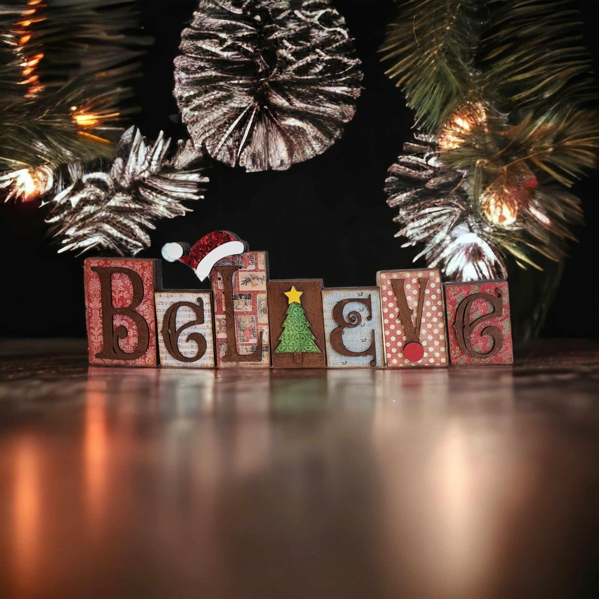 Chunky Believe Wood Block Shelf Sitter, DIY Christmas Believe Wood Sitter, Christmas Decor, - RusticFarmhouseDecor