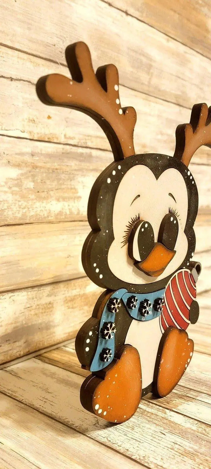 Chunky Winter Penguin Unfinished Wood Blanks | Tiered Tray DIY Kits DIY - RusticFarmhouseDecor