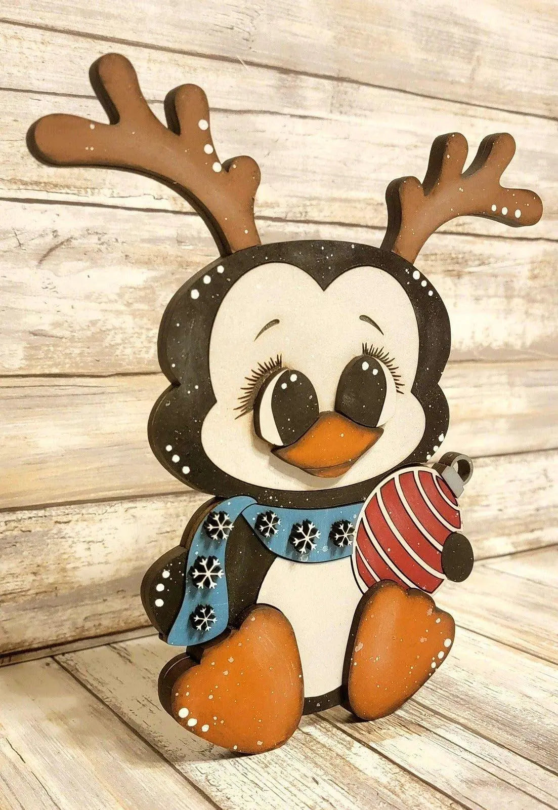 Chunky Winter Penguin Unfinished Wood Blanks | Tiered Tray DIY Kits DIY - RusticFarmhouseDecor