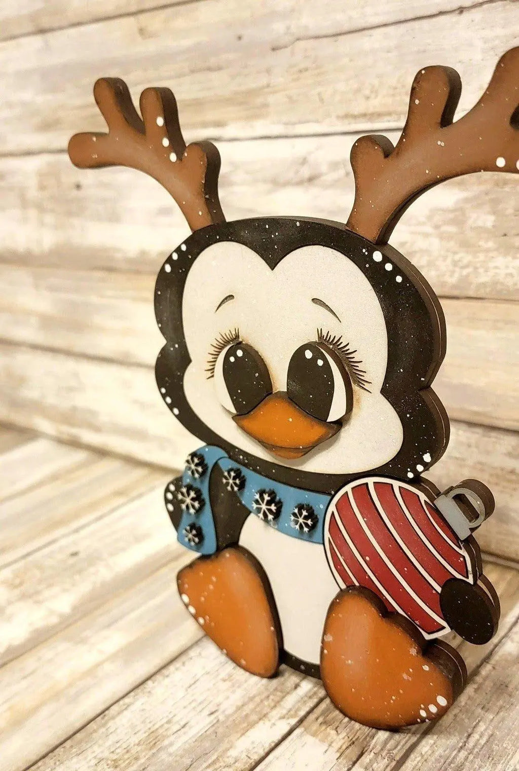 Chunky Winter Penguin Unfinished Wood Blanks | Tiered Tray DIY Kits DIY - RusticFarmhouseDecor