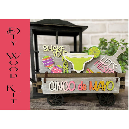 Cinco De Mayo Wagon Insert Set - RusticFarmhouseDecor