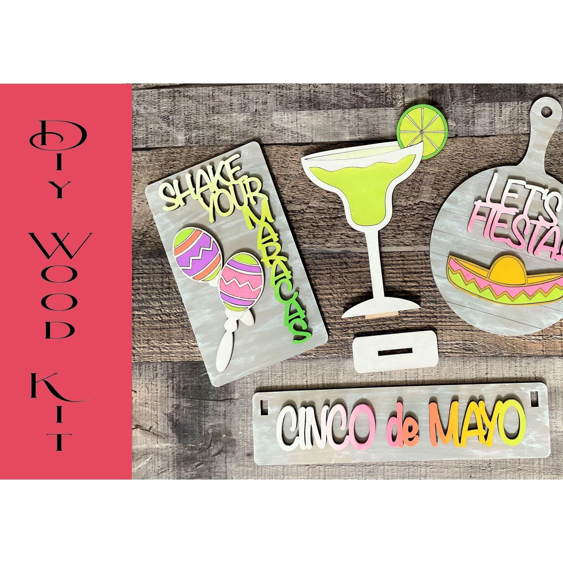 Cinco De Mayo Wagon Insert Set - RusticFarmhouseDecor