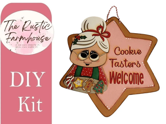 Cookie Tasters Weclcome Christmas Front Porch Door Hanger - RusticFarmhouseDecor