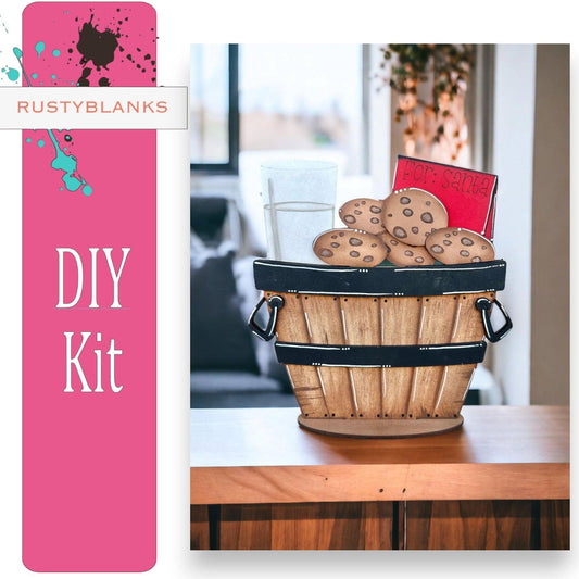 Cookies for Santa for the Interchangeable Flower Basket Decor - Wood Blank for Painting - Inserts for Basket - RusticFarmhouseDecor