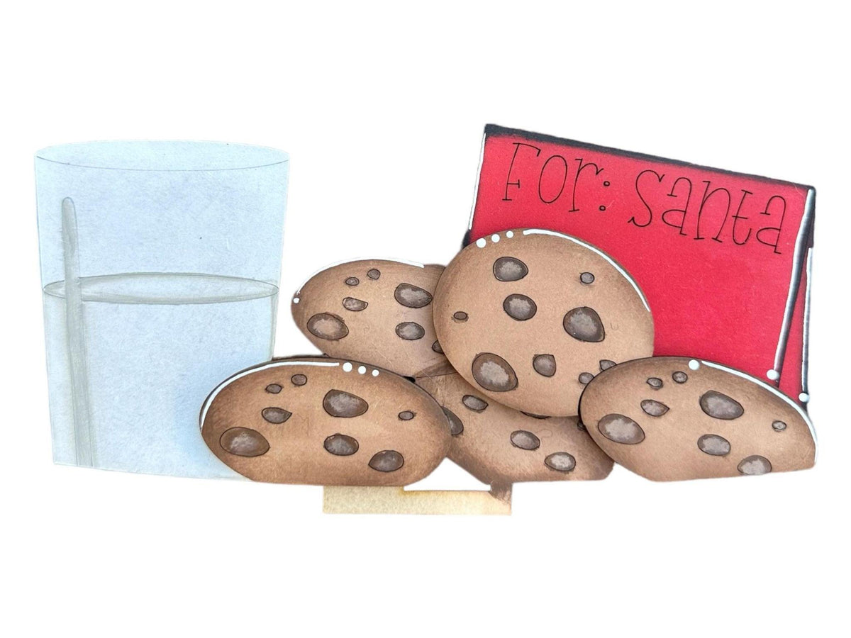 Cookies for Santa for the Interchangeable Flower Basket Decor - Wood Blank for Painting - Inserts for Basket - RusticFarmhouseDecor