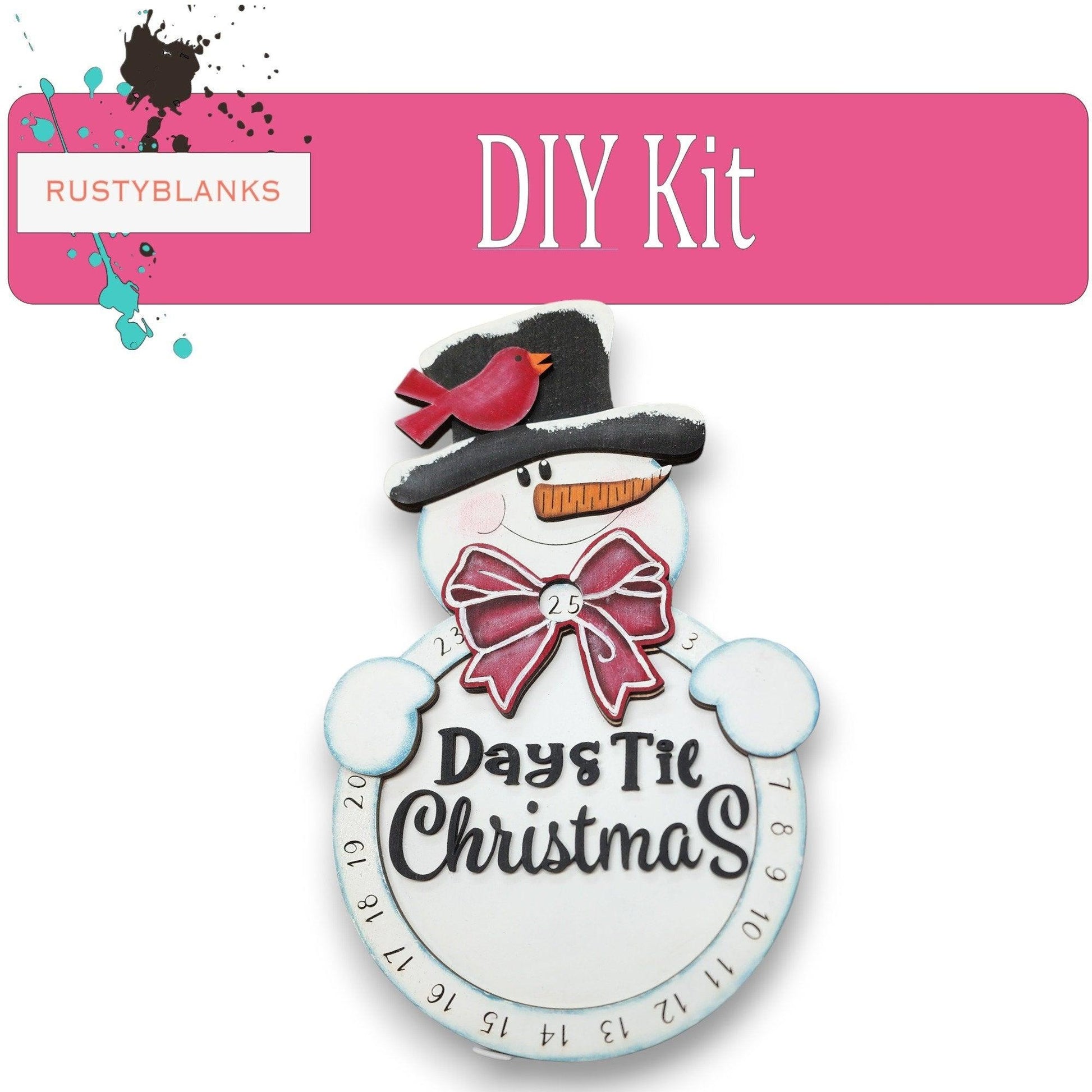 Countdown to Christmas Snowman Kit , Kids Advent Calendar , Family Fun - RusticFarmhouseDecor