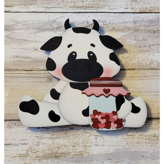 Cow - with Mason Jar - RusticFarmhouseDecor