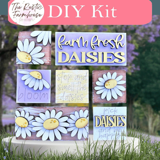 Daisies Mini Tiles Kit - RusticFarmhouseDecor