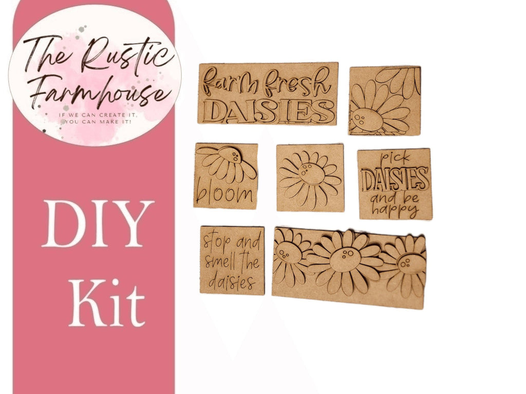 Daisies Mini Tiles Kit - RusticFarmhouseDecor