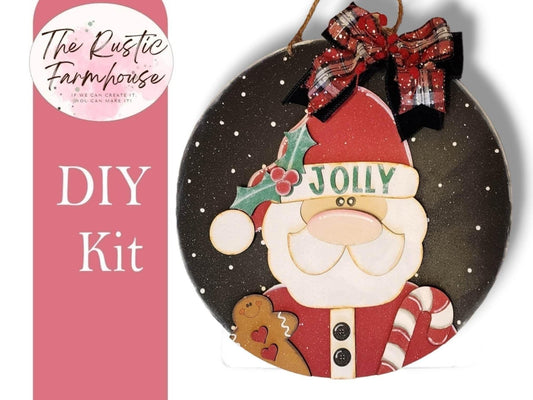 DIY Christmas Santa Clause Porch Sign Door Hanger - RusticFarmhouseDecor
