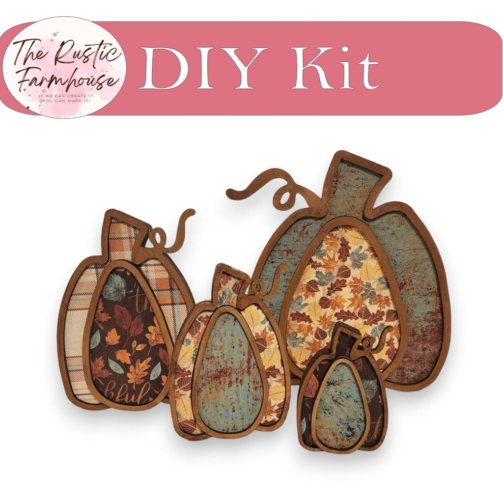 DIY Chunky Wood Autumn Pumpkins Shelf Sitters- 4 sizes - RusticFarmhouseDecor