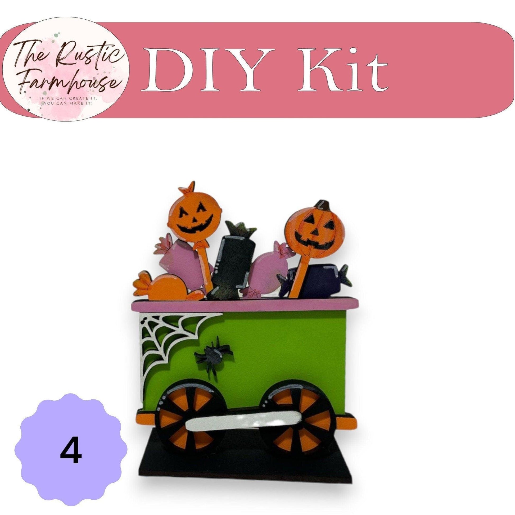 DIY Halloween Standing Train set Shelf Sitters DIY - RusticFarmhouseDecor