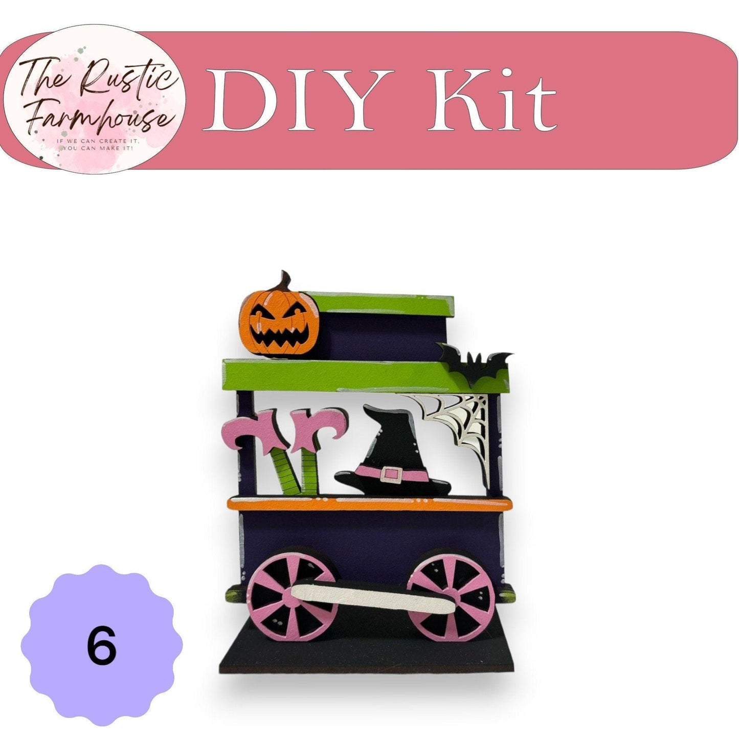 DIY Halloween Standing Train set Shelf Sitters DIY - RusticFarmhouseDecor