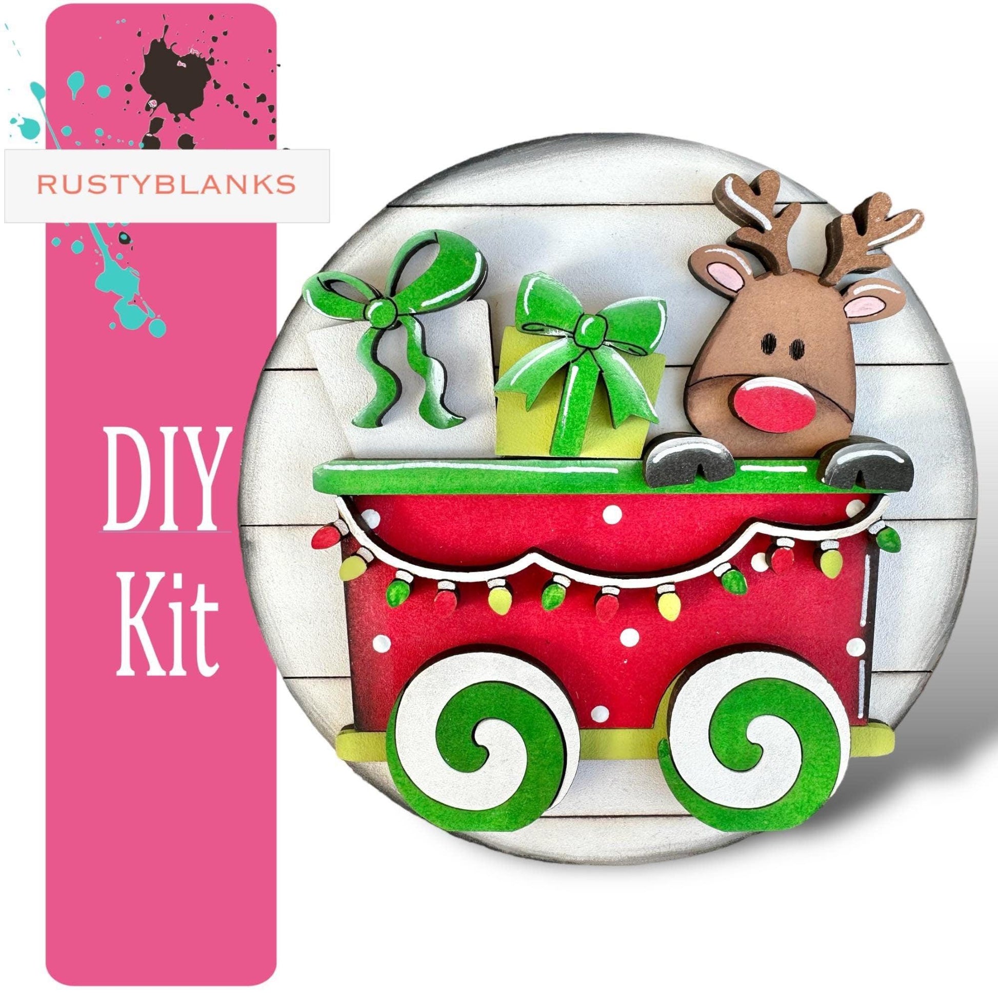 DIY Santas Christmas Express Train Tiered Tray Set - RusticFarmhouseDecor