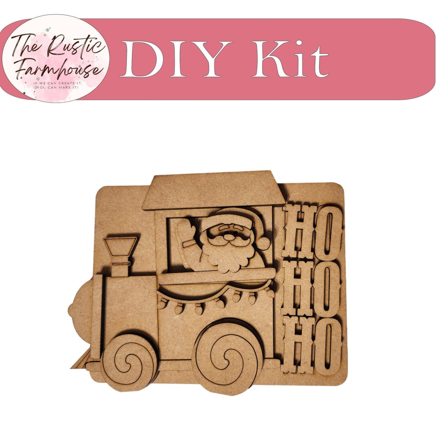 DIY Santas Christmas Express Train Tiered Tray Set - RusticFarmhouseDecor