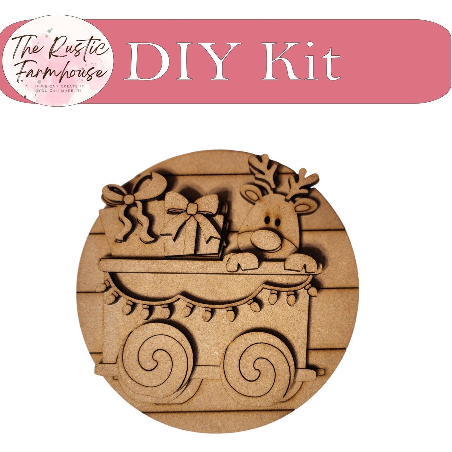 DIY Santas Christmas Express Train Tiered Tray Set - RusticFarmhouseDecor