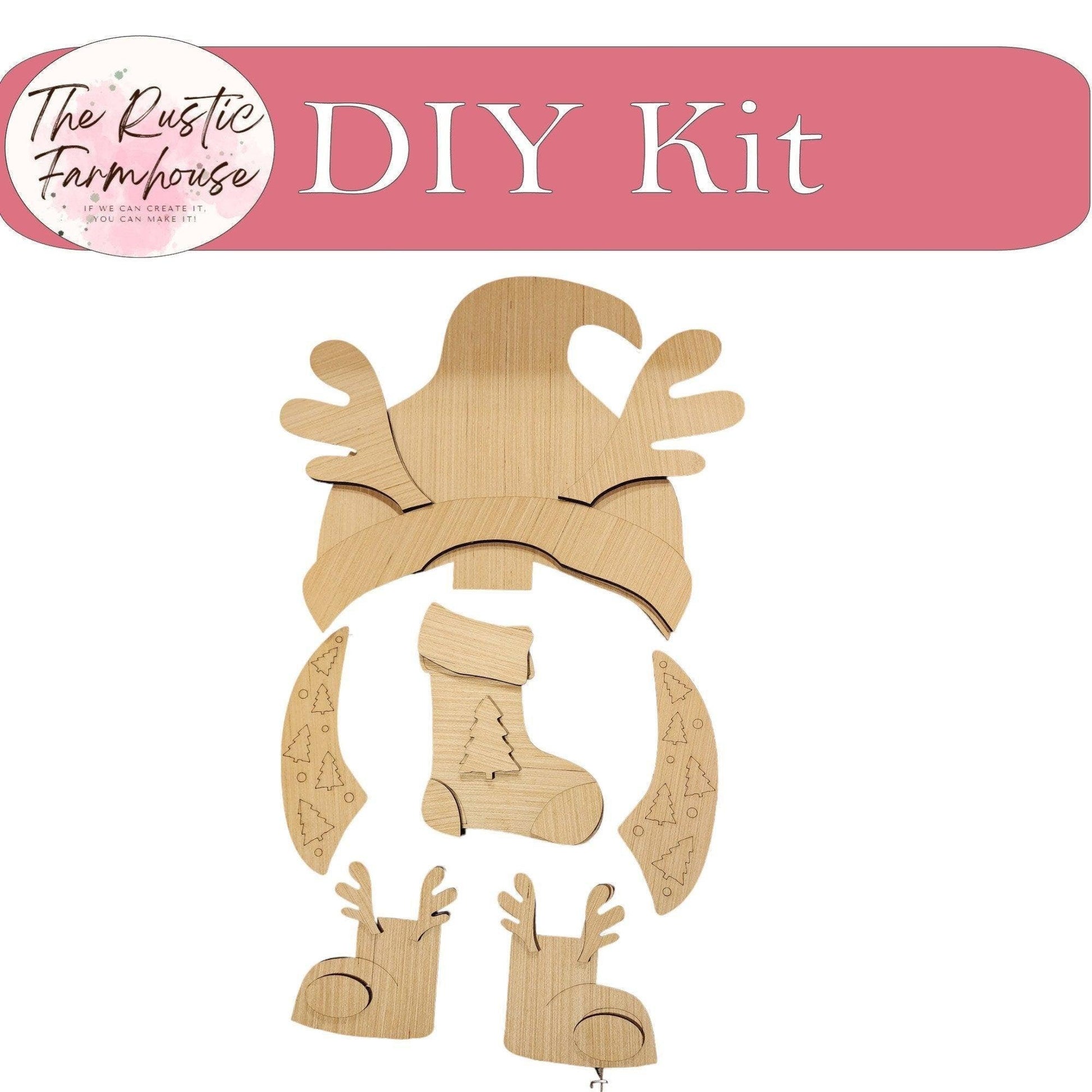 DIY Standing Interchangeable Christmas Reindeer Gnome Kit for our Boy or Girl Interchangeable Gnomes - RusticFarmhouseDecor