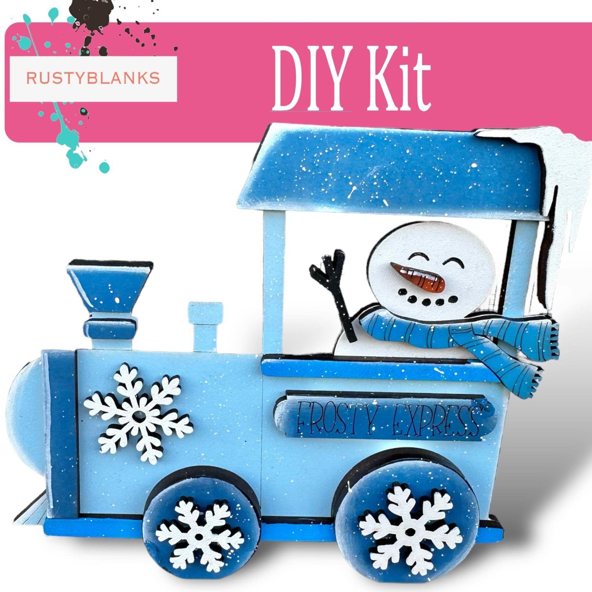 DIY Winter Standing Train Set, Shelf Sitters - RusticFarmhouseDecor