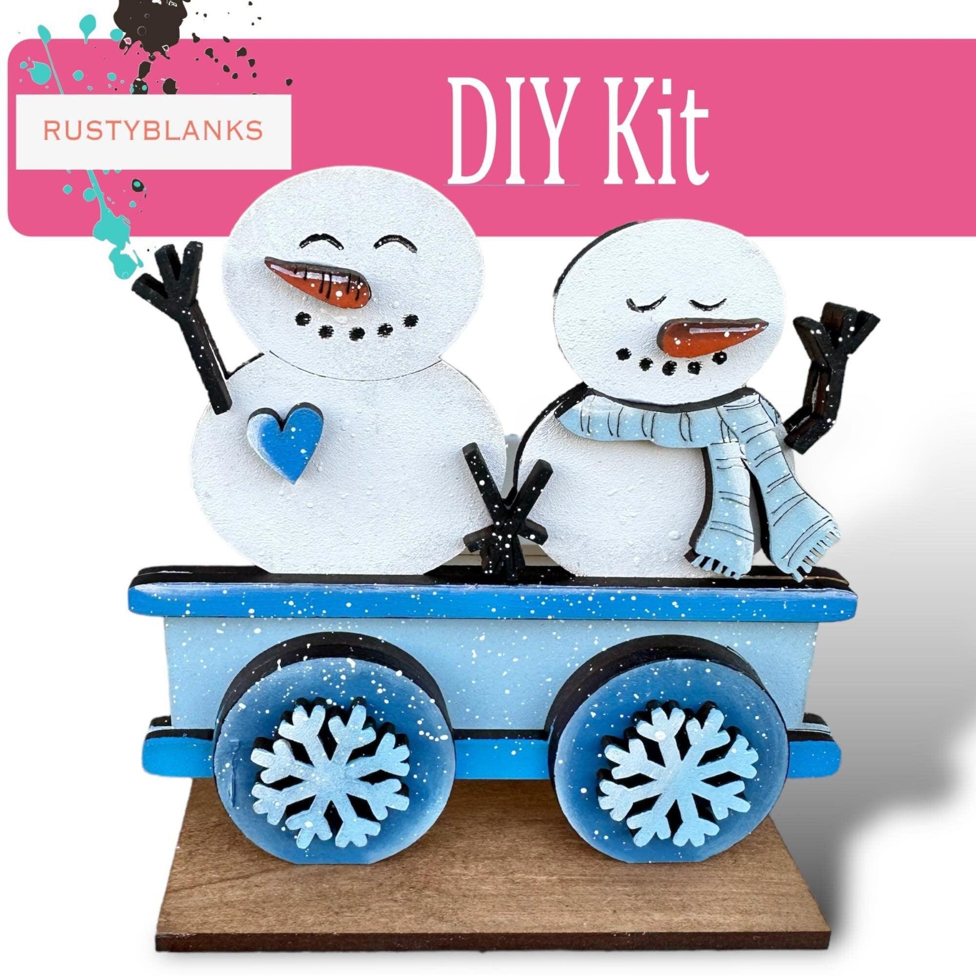 DIY Winter Standing Train Set, Shelf Sitters - RusticFarmhouseDecor