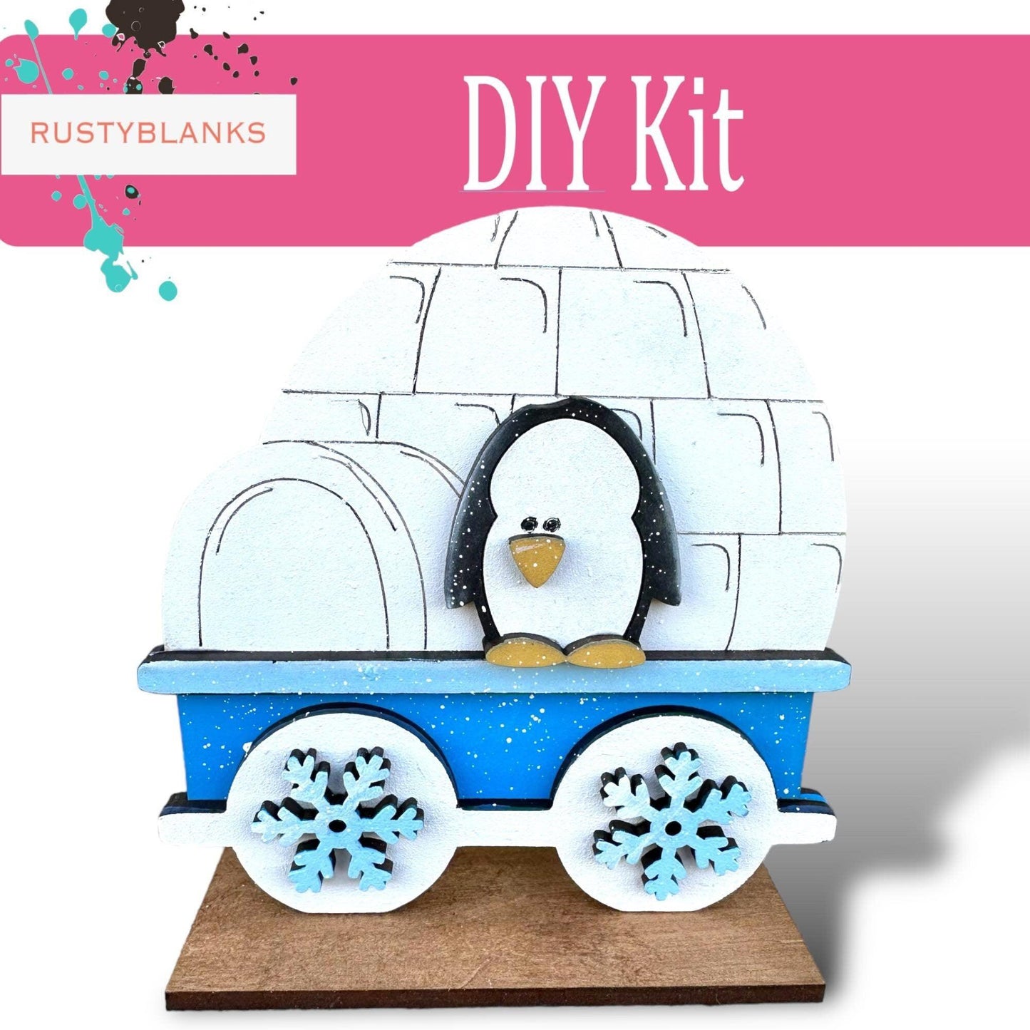 DIY Winter Standing Train Set, Shelf Sitters - RusticFarmhouseDecor