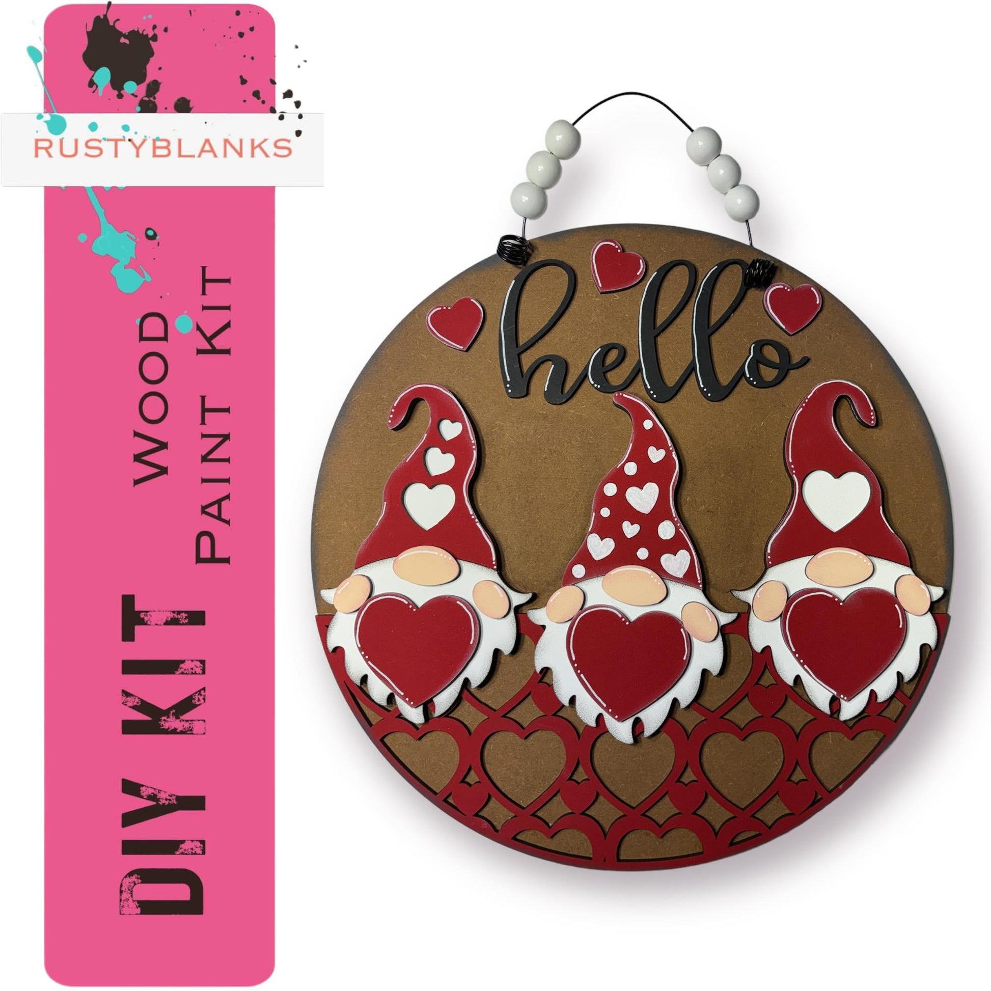 Hello Valentines Gnomes Door Hanger DIY - RusticFarmhouseDecor