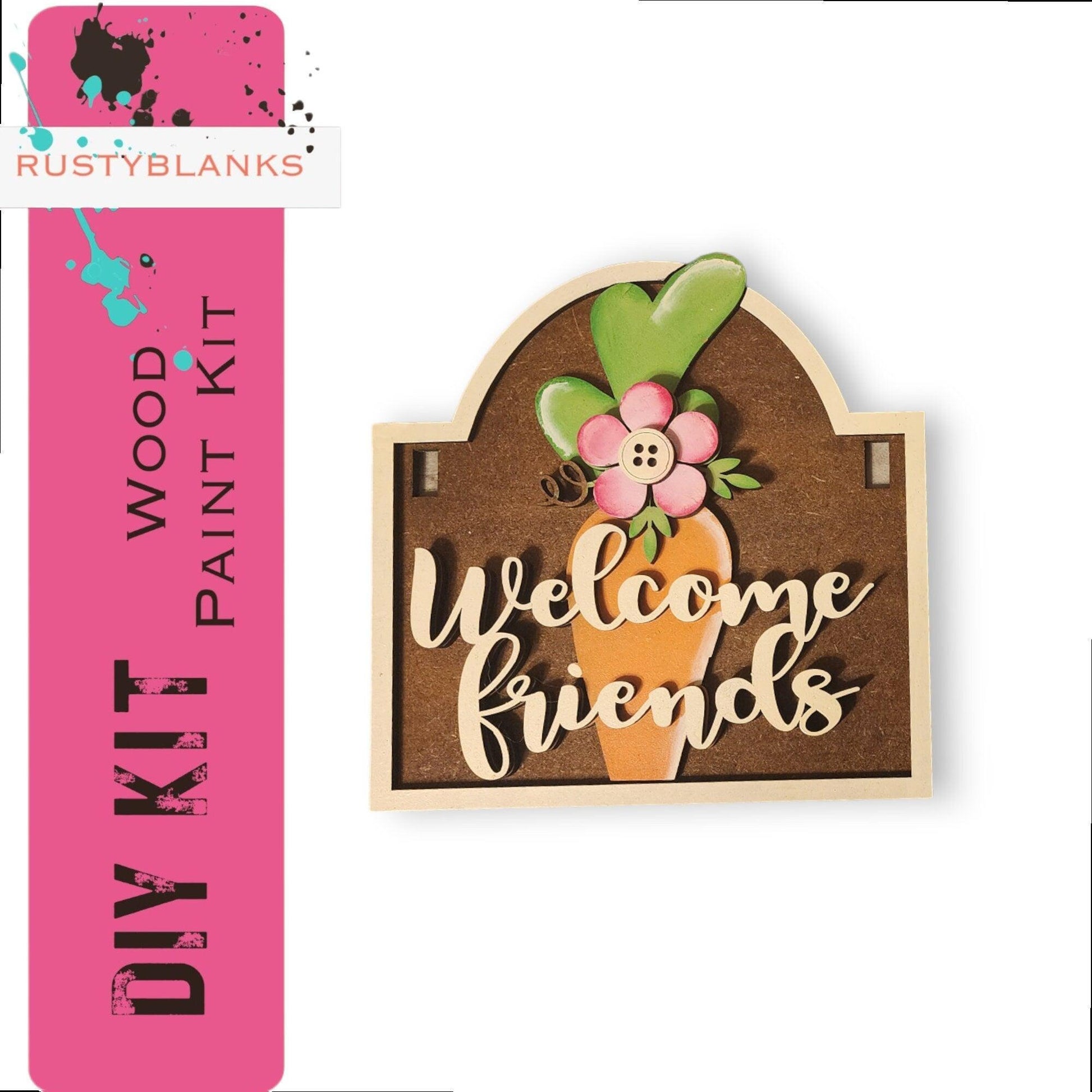 Easter Bunny Add On Inserts for our Mini Interchangeable Post, Welcome Friends Sign - RusticFarmhouseDecor