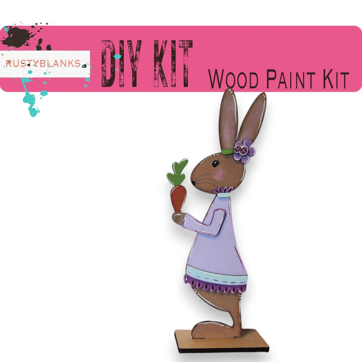 Easter Bunny Couple DIY Shelf Sitter Craft - Great Gift for Mom - RusticFarmhouseDecor