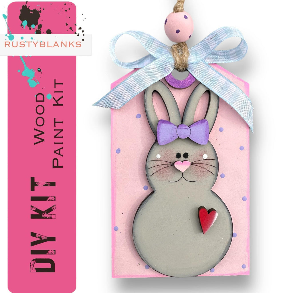 Easter Bunny Ornament and Gift Tag Bundle - RusticFarmhouseDecor