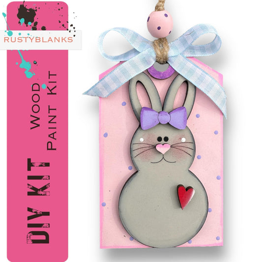 Easter Bunny Ornament and Gift Tag Bundle - RusticFarmhouseDecor
