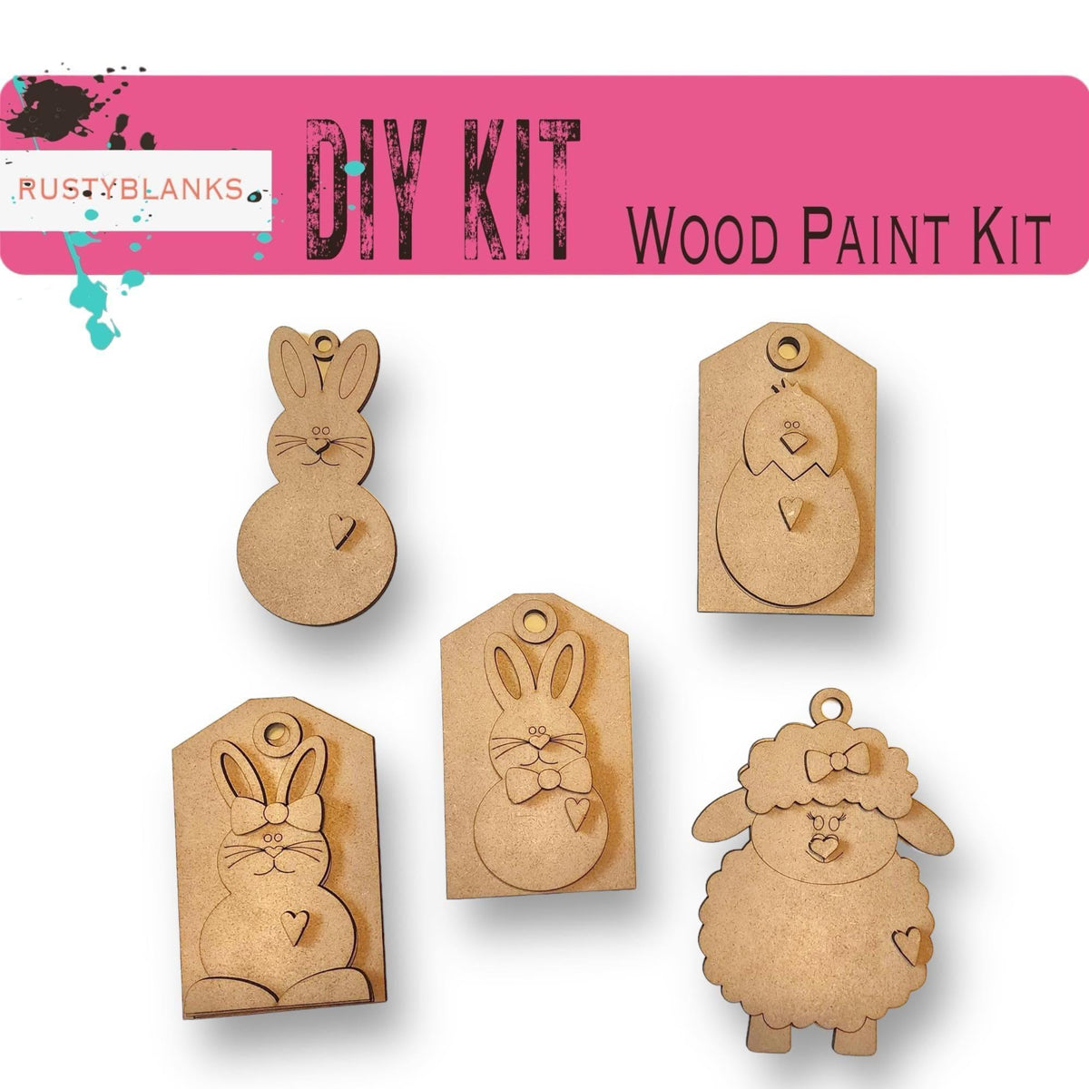 Easter Bunny Ornament and Gift Tag Bundle - RusticFarmhouseDecor