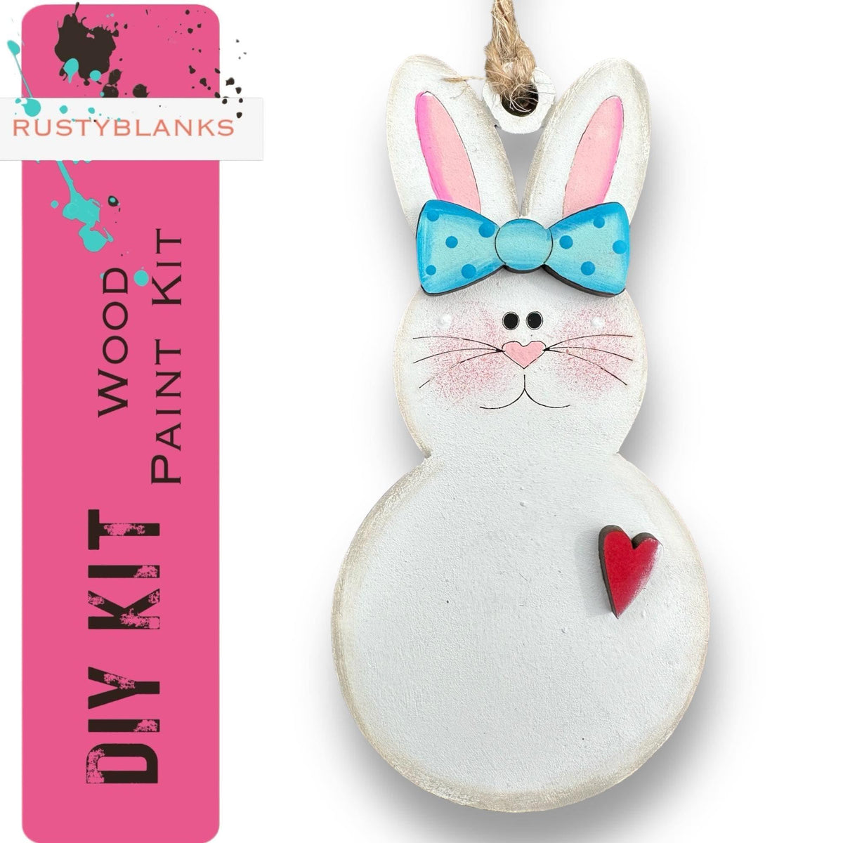 Easter Bunny Ornament and Gift Tag Bundle - RusticFarmhouseDecor