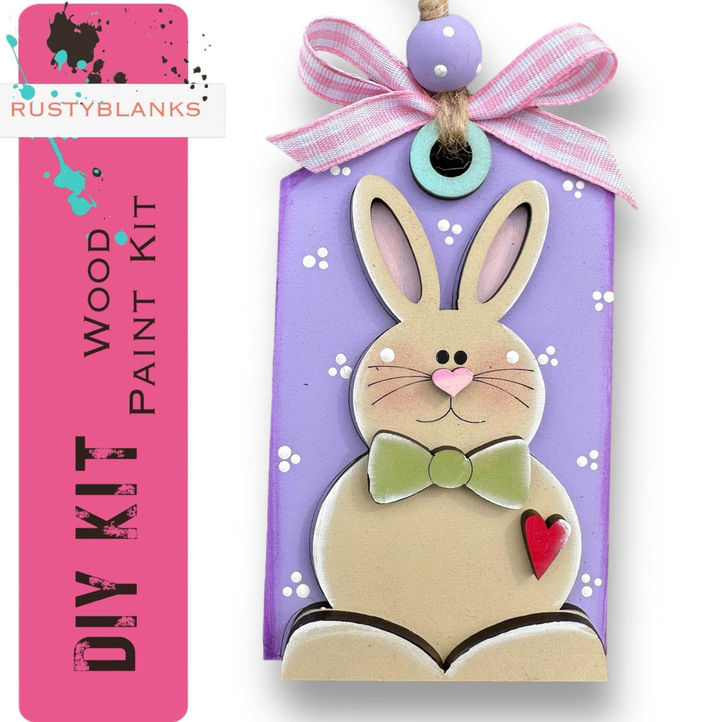 Easter Bunny Ornament and Gift Tag Bundle - RusticFarmhouseDecor
