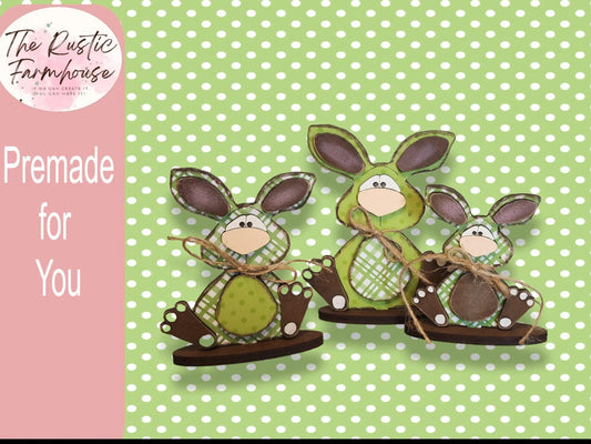 Easter Bunny, Wood Easter Bunnies, Farmhouse Set of 3 Bunnies, Easter Decor, Easter Bunnies, Farmhouse Easter Bunnies, Wood Bunny - RusticFarmhouseDecor
