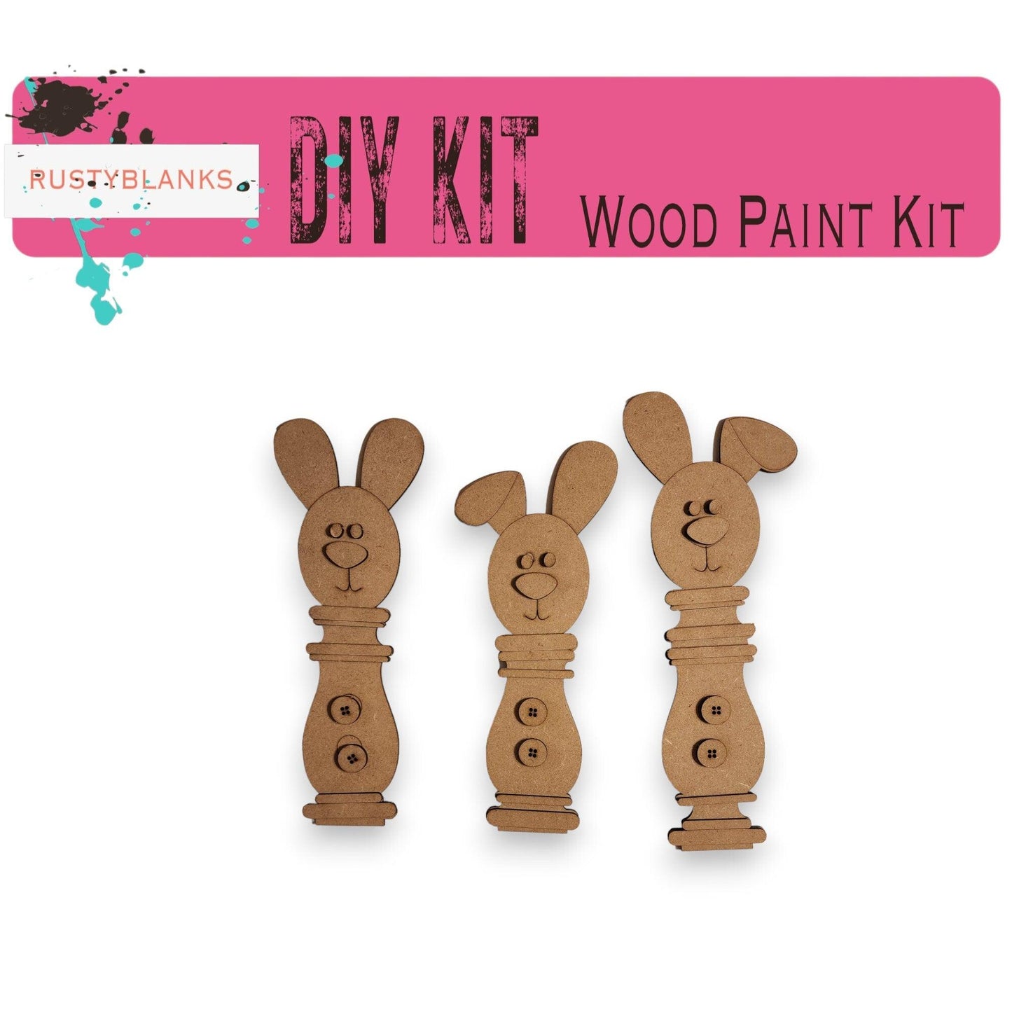 Easter Bunny Wood Spindles - RusticFarmhouseDecor