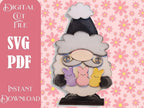 Easter Standing Sheep Gnome SVG File, Laser Cut File, Easter Gnome SVG File, Gnome, Gnome Shelf Sitter, Easter Peeps - RusticFarmhouseDecor