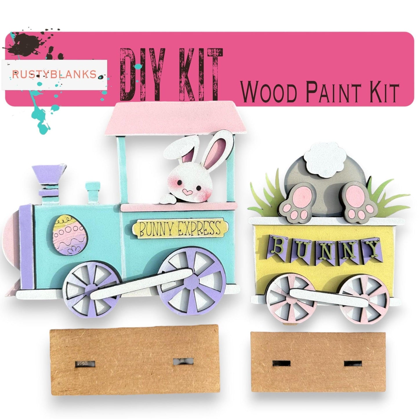 Easter Standing Train - DIY Wood Blank Paint Kit - RusticFarmhouseDecor