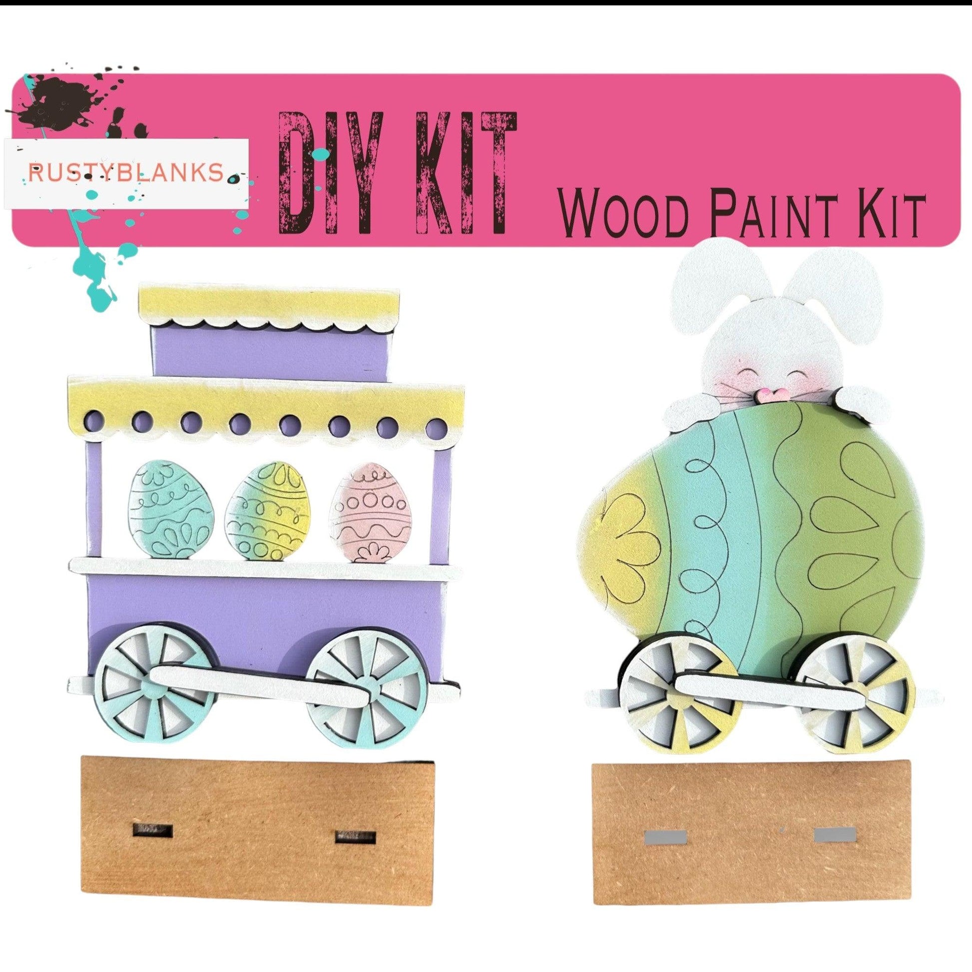 Easter Standing Train - DIY Wood Blank Paint Kit - RusticFarmhouseDecor