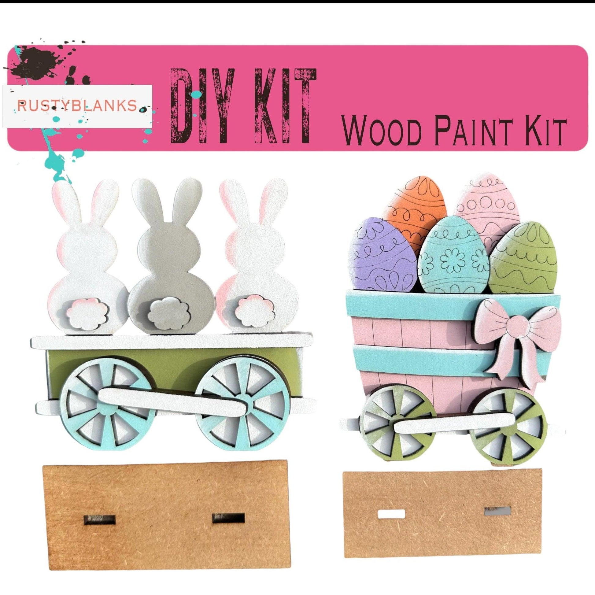 Easter Standing Train - DIY Wood Blank Paint Kit - RusticFarmhouseDecor