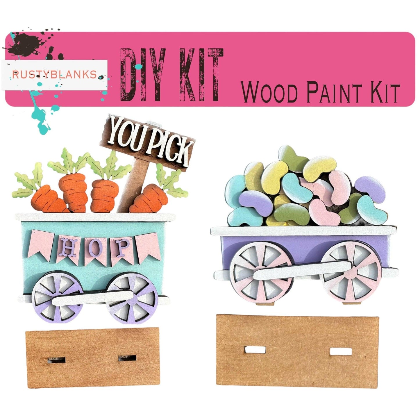 Easter Standing Train - DIY Wood Blank Paint Kit - RusticFarmhouseDecor