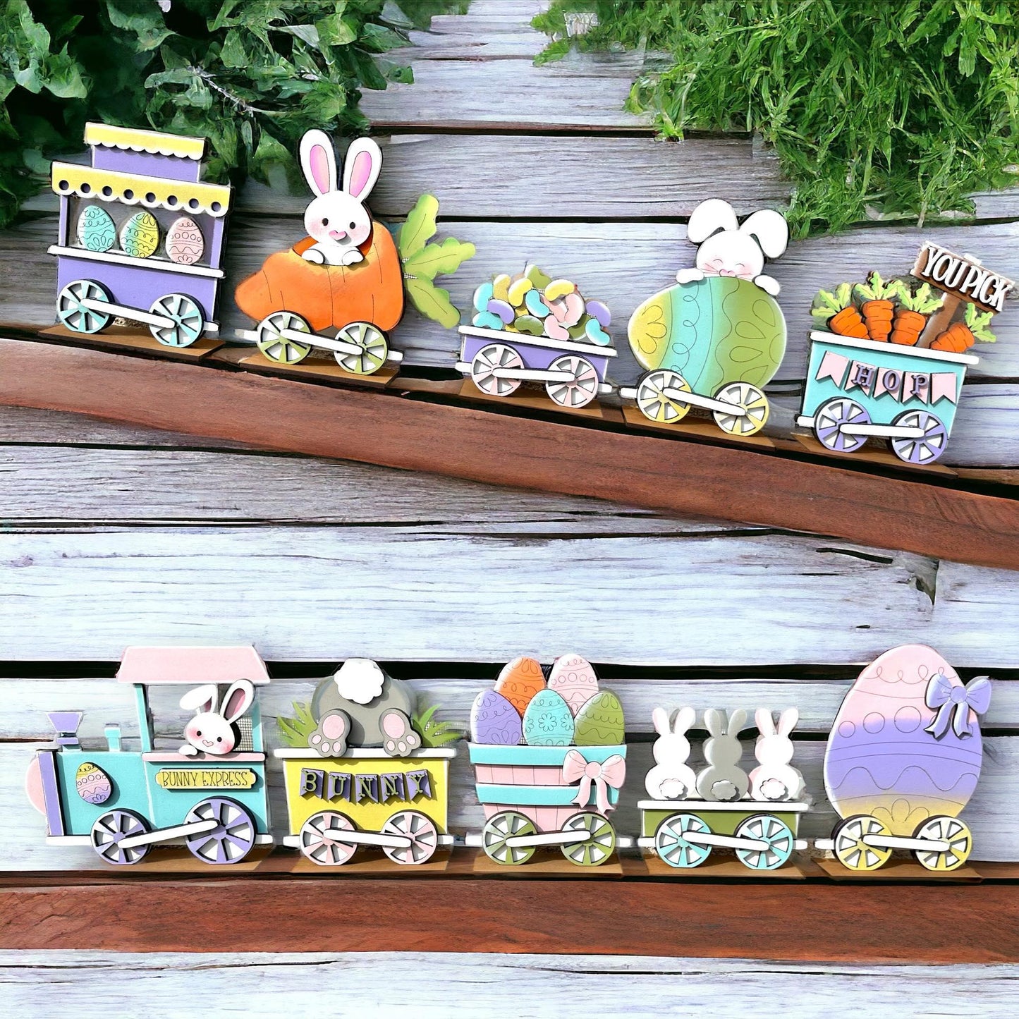 Easter Standing Train - DIY Wood Blank Paint Kit - RusticFarmhouseDecor