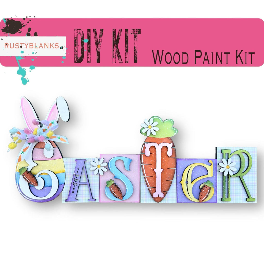 Easter Word Block Shelf Sitter , DIY Easter Decor - RusticFarmhouseDecor