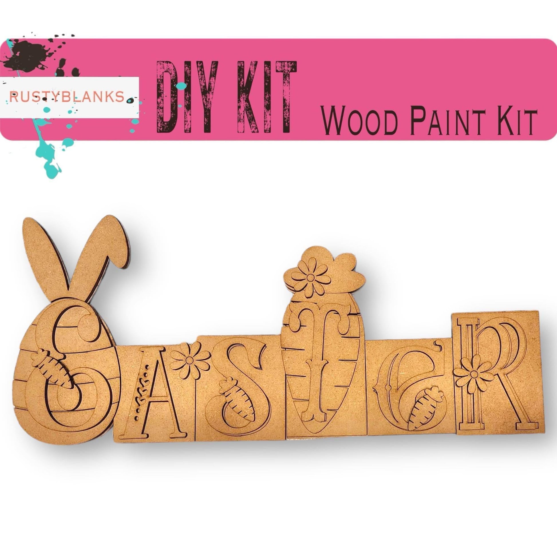 Easter Word Block Shelf Sitter , DIY Easter Decor - RusticFarmhouseDecor