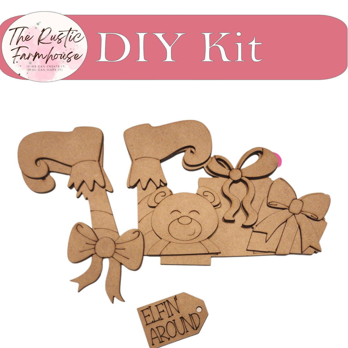 Elfin Around for the Interchangeable Flower Basket Decor - Wood Blank for Painting - Inserts for Basket - RusticFarmhouseDecor