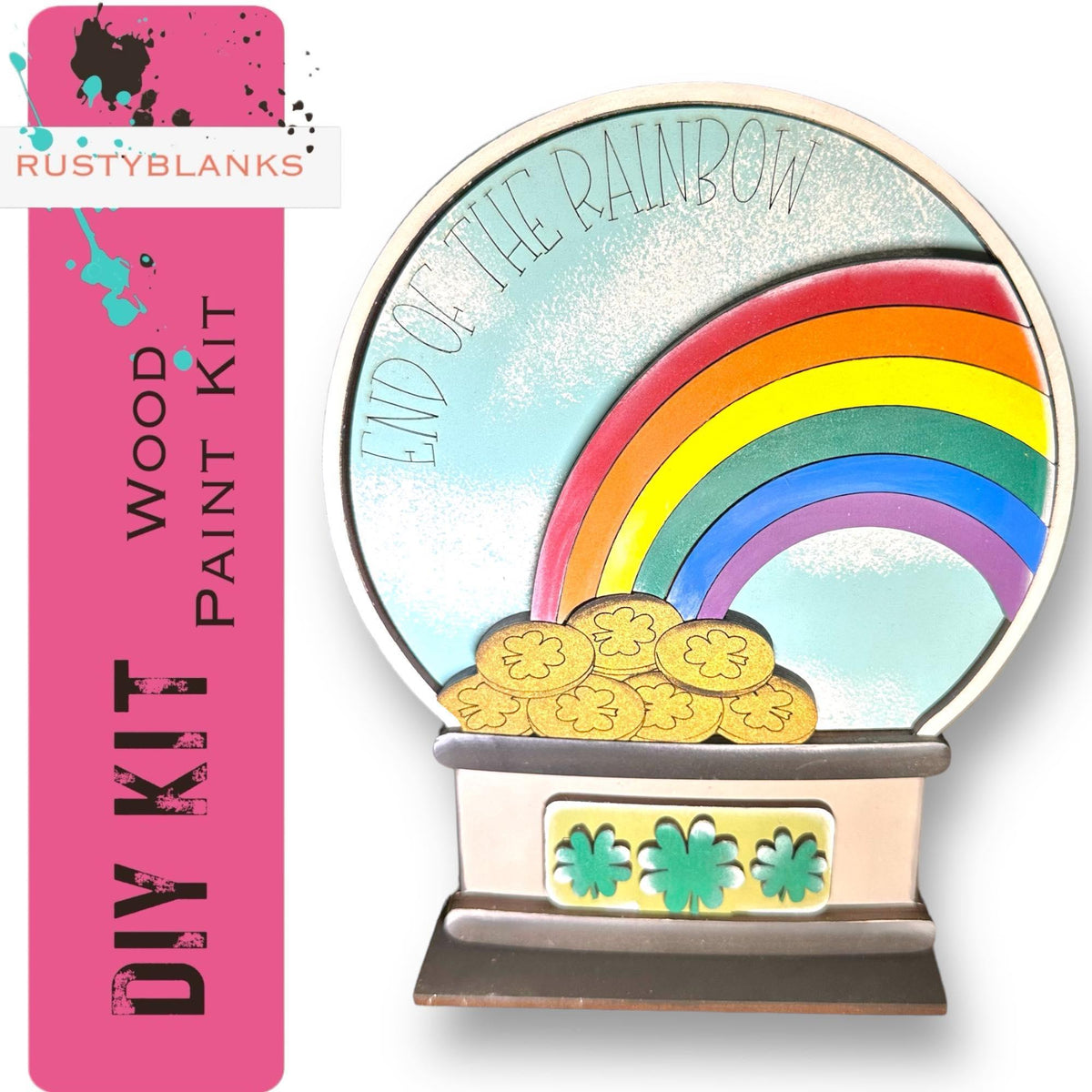 End of the Rainbow Insert for Snow Globe DIY Interchangeable Decor, Gift for Her - RusticFarmhouseDecor
