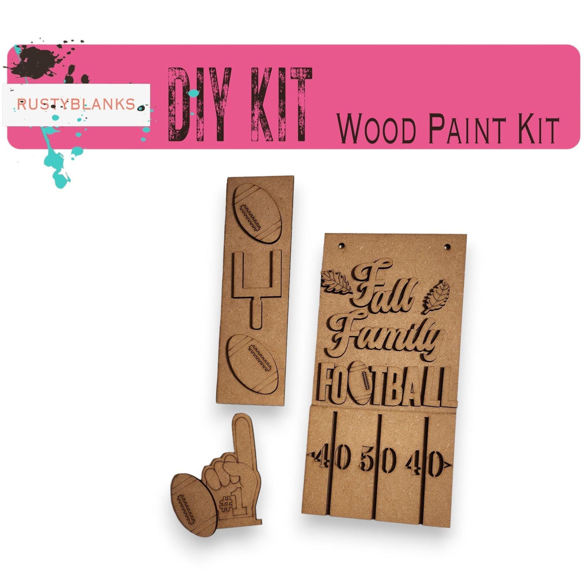 Fall Family Football Insert for Mini Interchangeable Posts - RusticFarmhouseDecor