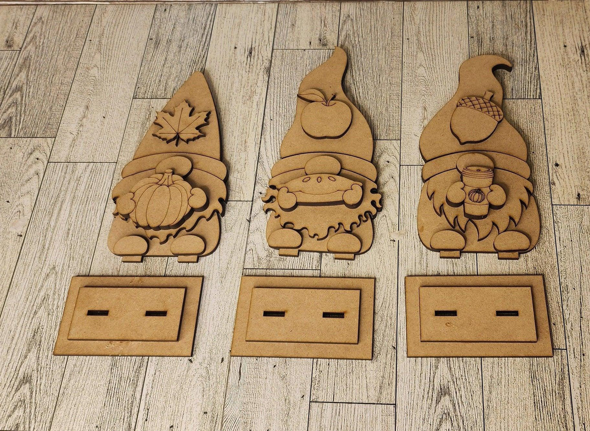 Fall Gnome Shelf Sitter, DIY Gnome kit, Tiered Tray Decor - RusticFarmhouseDecor