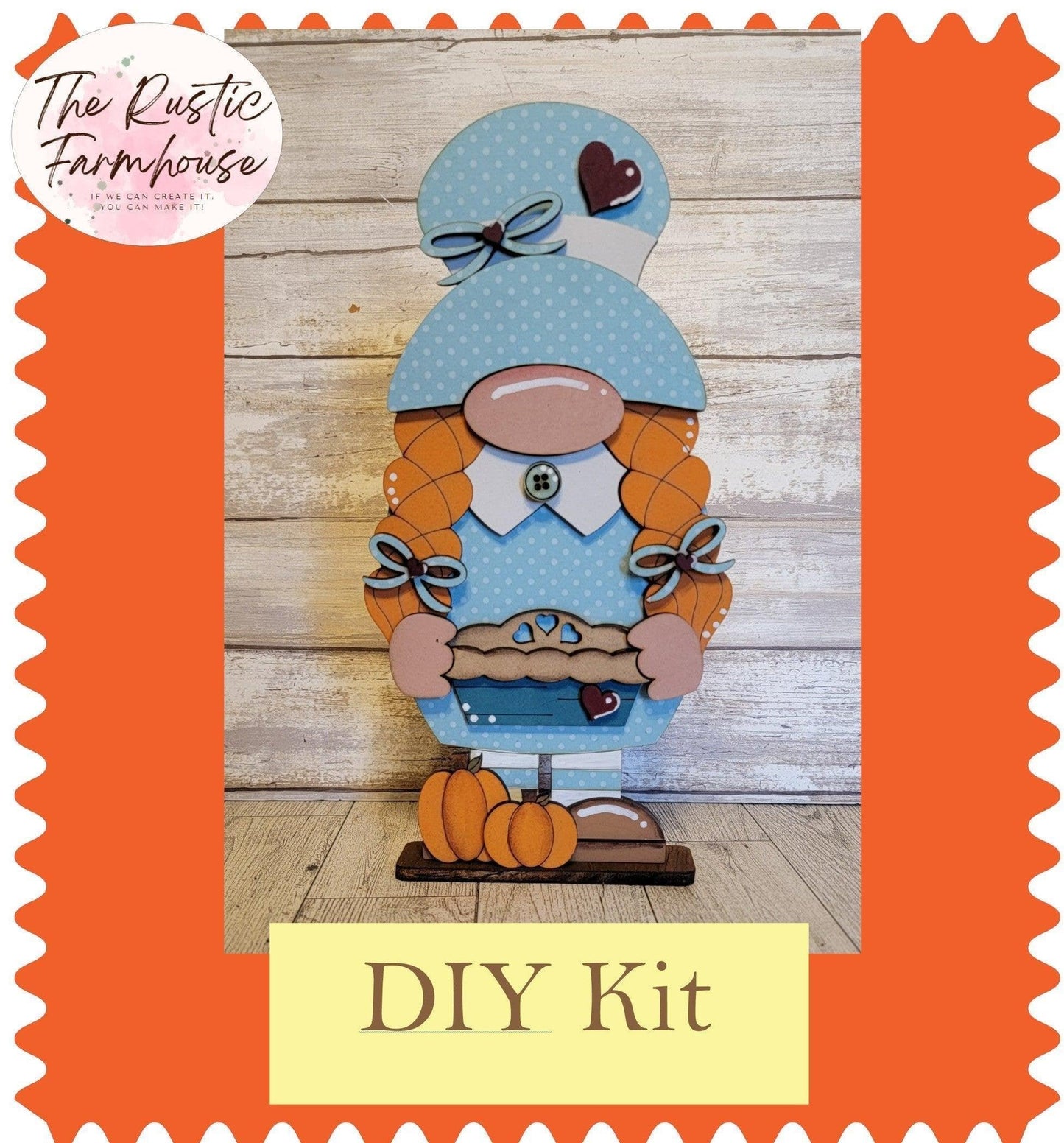 Fall Pilgrim Thanksgiving Girl Gnome Shelf Sitter DIY - RusticFarmhouseDecor